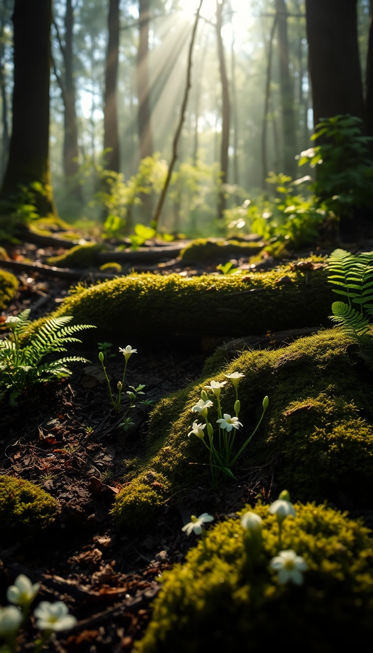 iPhone AI Spring Forest Floor Appealing Background Copyright-Free Stock Photo